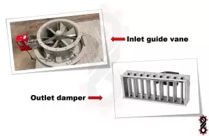  outlet damper و inlet guide vane 