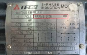 پلاک موتور با استاندارد IEC 